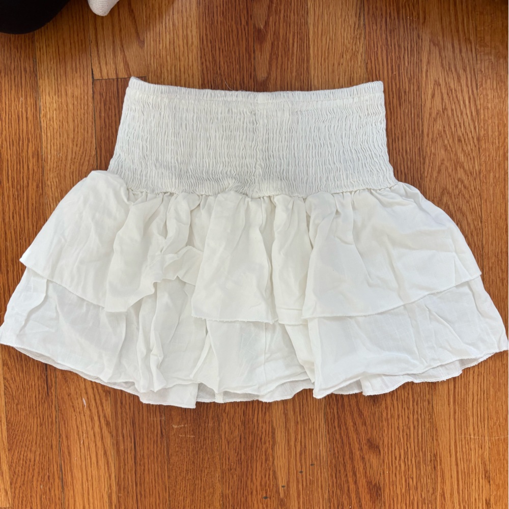 White mini skirt